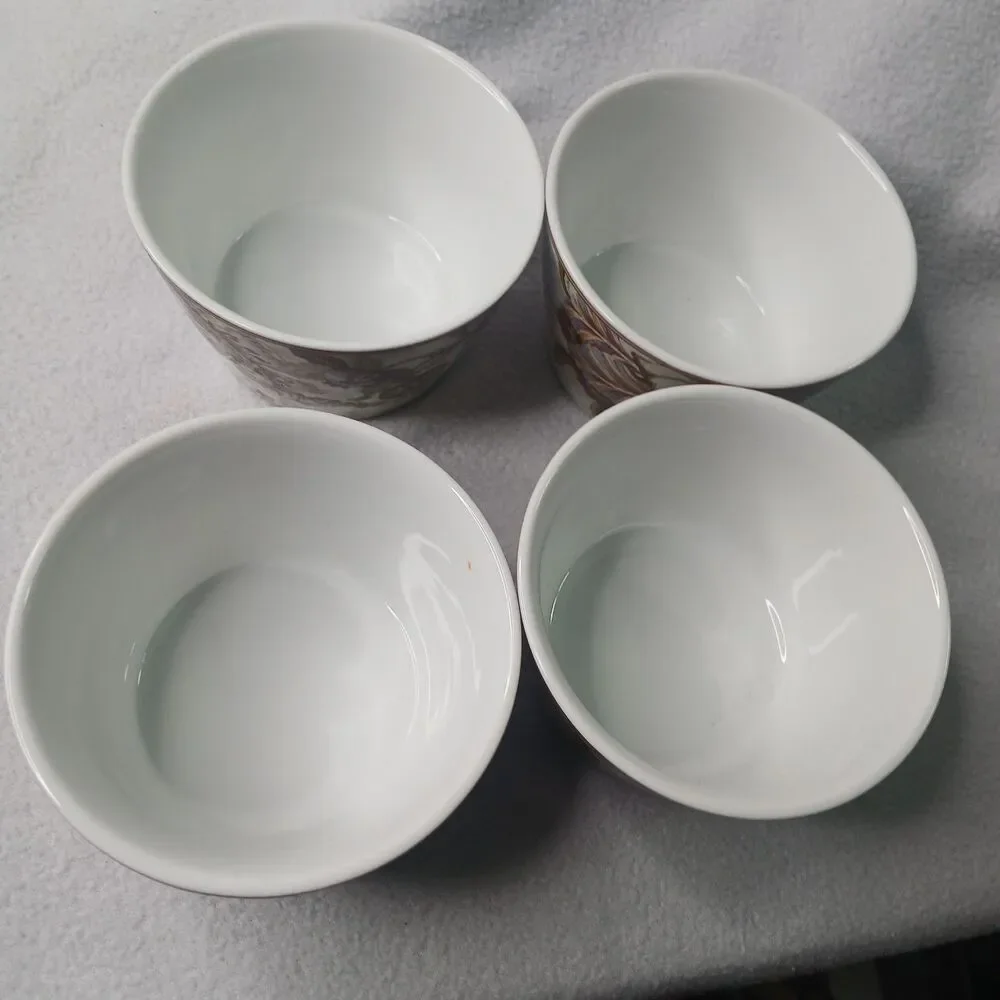 4 Gabrielle Cream Individual Appetizer Bowls Porcelain 222 Fifth Discontinued